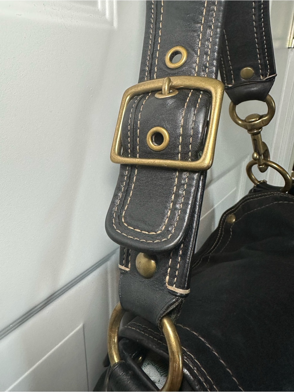 COACH Legacy Ali Flap Shoulder Bag Black Leather Y2K Vintage - Picture 9 of 14